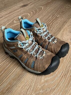 KEEN Voyageur Women’s Hiking Shoes Brindle/Alaskan Blue Brown 7.5 Quick Ship
